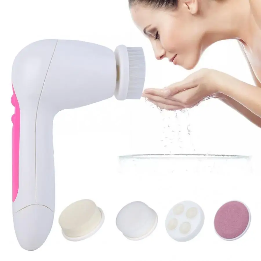 

5 in 1 Multi-functional Electric Face Deep Cleansing Lifting Beauty Massage Instrument Pore Cleaner Brush Face Skin Rejuvenation