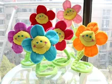 beautiful sunflower toy muticolour flowers lovely plush flowers 10pieces lot about 40cm