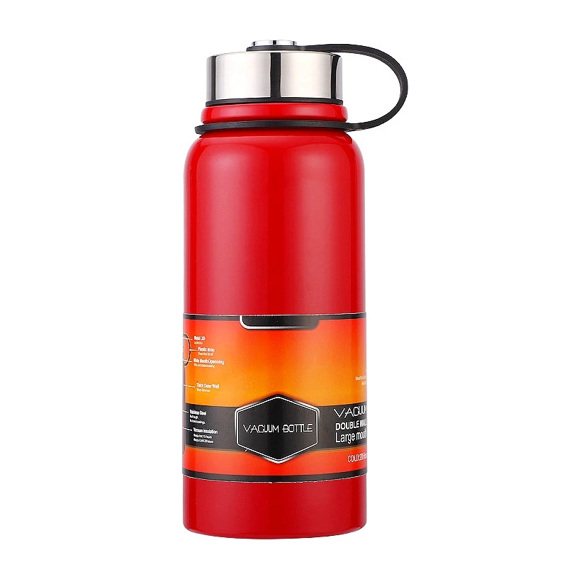 Large Capacity 1200ML 800ML Stainless Steel Space Insulation Sport Water Bottle Vaccum Flasks Thermo Travel Water Bottles - Цвет: Красный