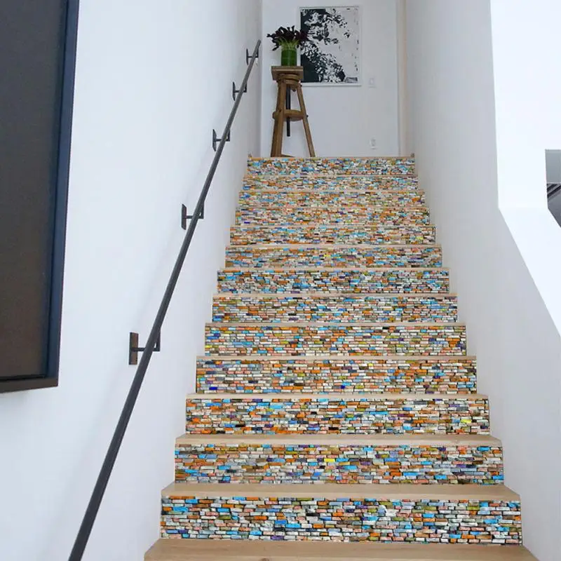 6pcs 3D Stair Stickers Colorful Stone Pattern Stair Covers Stairs ... 6pcs 3D Stair Stickers Colorful Stone Pattern Stair Covers Stairs ...