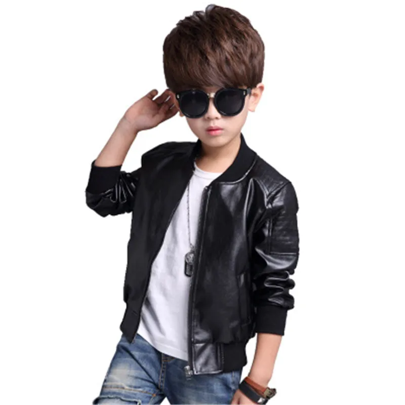 

ideacherry New Baby Boys PU Leather Clothing with Thicken Fleece Boys Jackets Autumn Winter Fashion Kids Handsome Costume Coats
