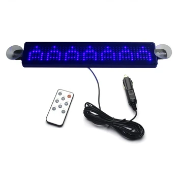 

12V Car LED Programmable Message Sign Scrolling Display Board with Remote (Blue)