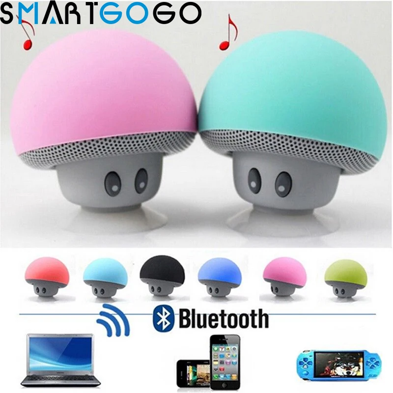 

Mini Portable Speaker Small mushroom head Wireless soundbar Bluetooth Speaker FM Radio Sucker Cartoon Speaker