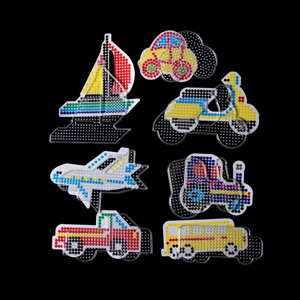 5mm Hama Beads Template with Color Paper Plastic Stencil Jigsaw Perler puzzles Beads Diy Transparent Shape Puzzle Pegboard