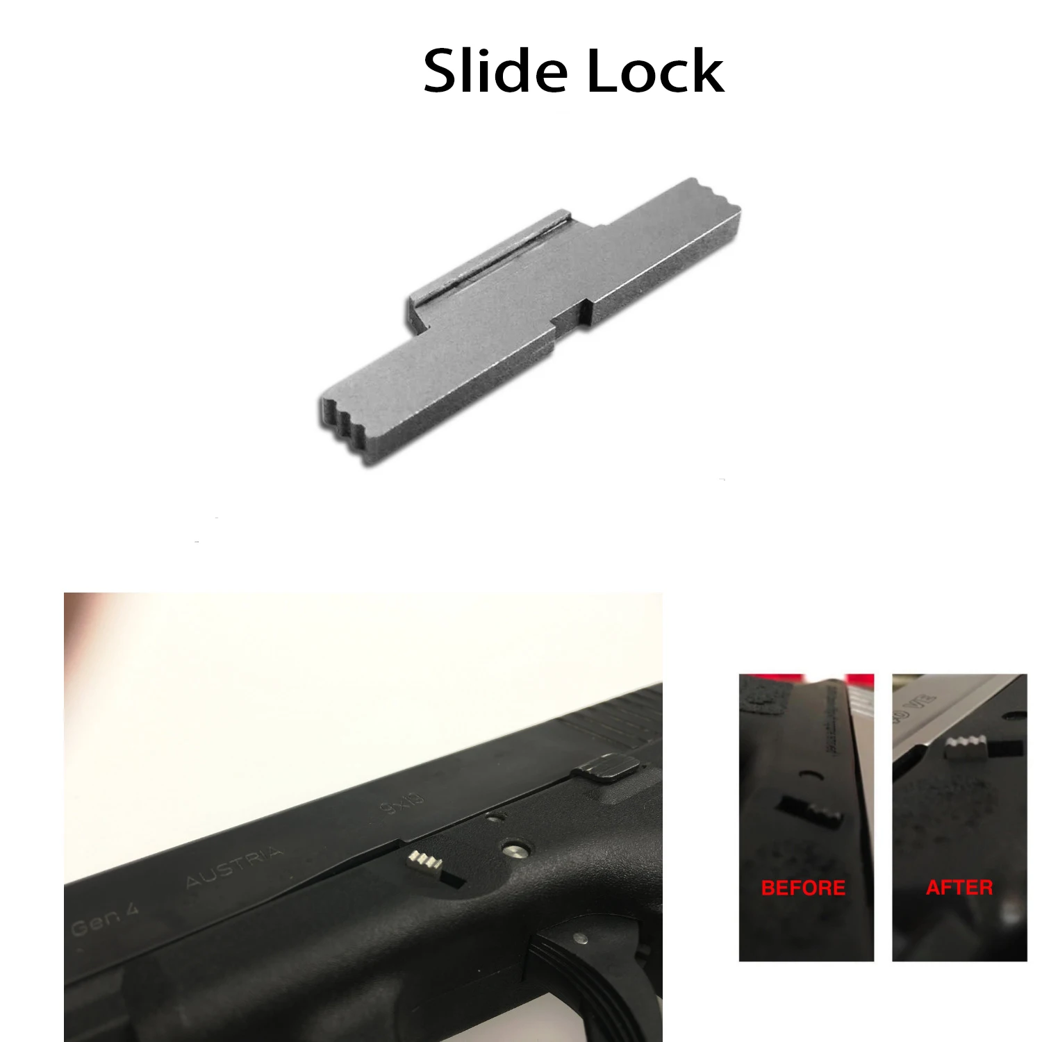 

Magorui Extended Stainless Steel Slide Lock Lever for ALL Glock Models