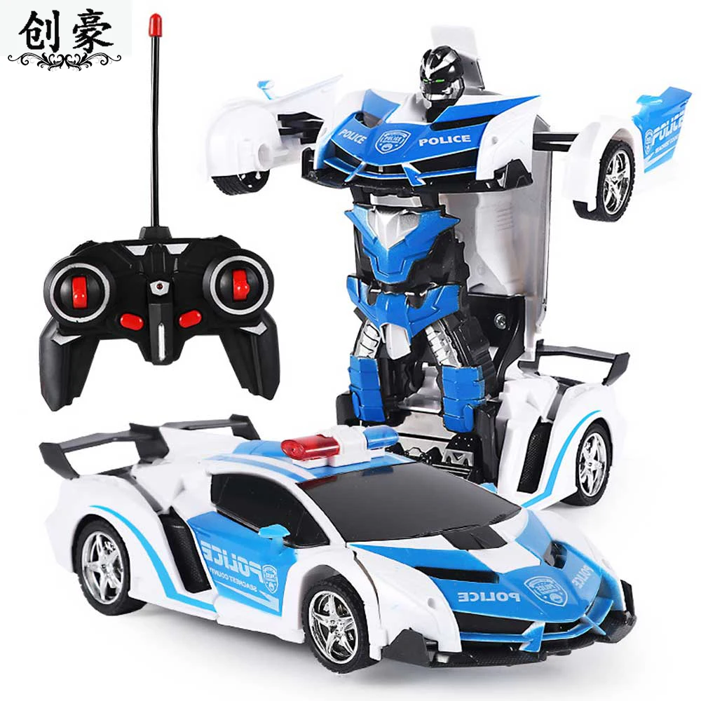 Rc Transformer 2 in 1 RC Car Driving Sports Cars Drive Transformation Robots Models Remote Control Car RC Fighting Toy Gift