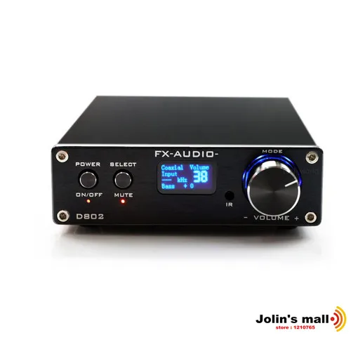 

FX D802 Remote Control USB/Optical/Coaxial Input HiFi Home Audio Pure Digital Amplifier 24Bit 192KHz Without Power Adapter