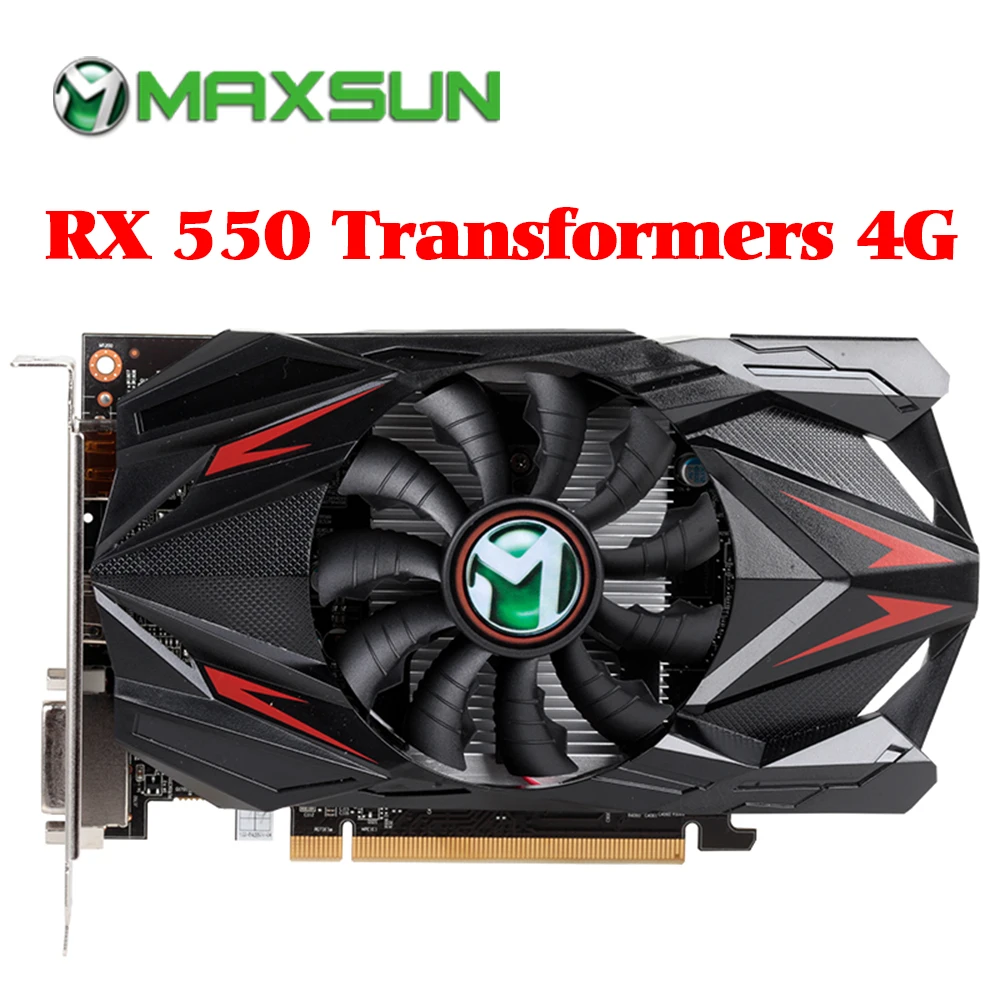

MAXSUN Redon RX 550 4G видеокарта GDDR5 6000MHz 128bit 1183MHz PWM DirectX 12 HDMI+DP+DVI 512unit RX550 placa de video desktop