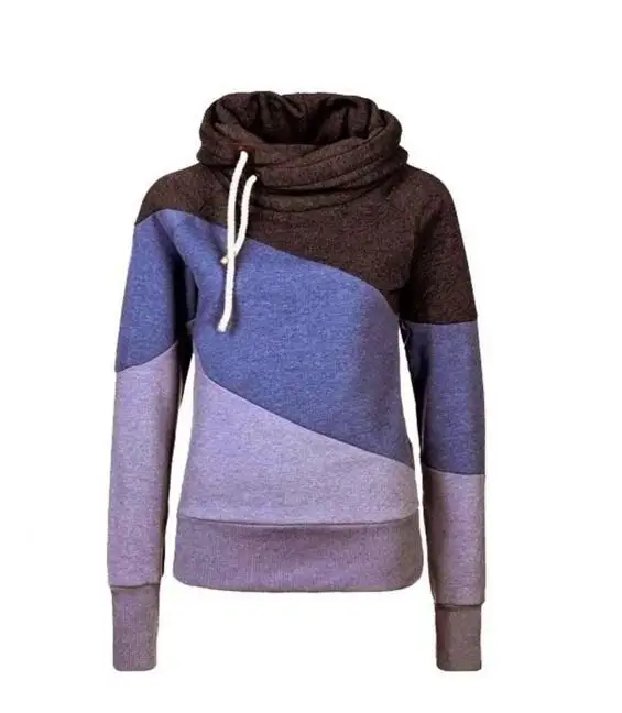 Women's pullover coat Slim hit color stitching Hooded sweater jacket hedging coat women clothing Women's pullover coat Slim hit color stitching Hooded sweater jacket hedging coat women clothing
