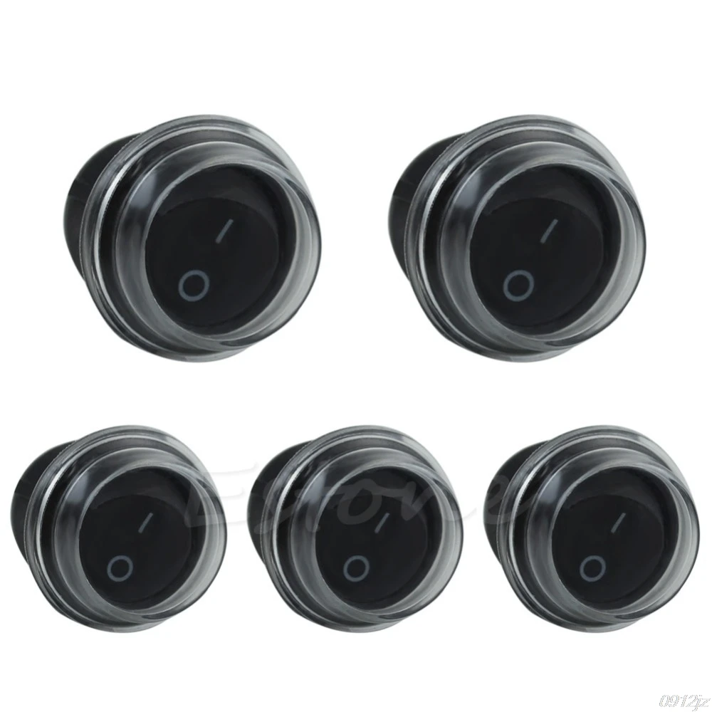 5X 2Pin 12В Круглый черный SPST ВКЛ ВЫКЛ переключатель лодки оснастка +