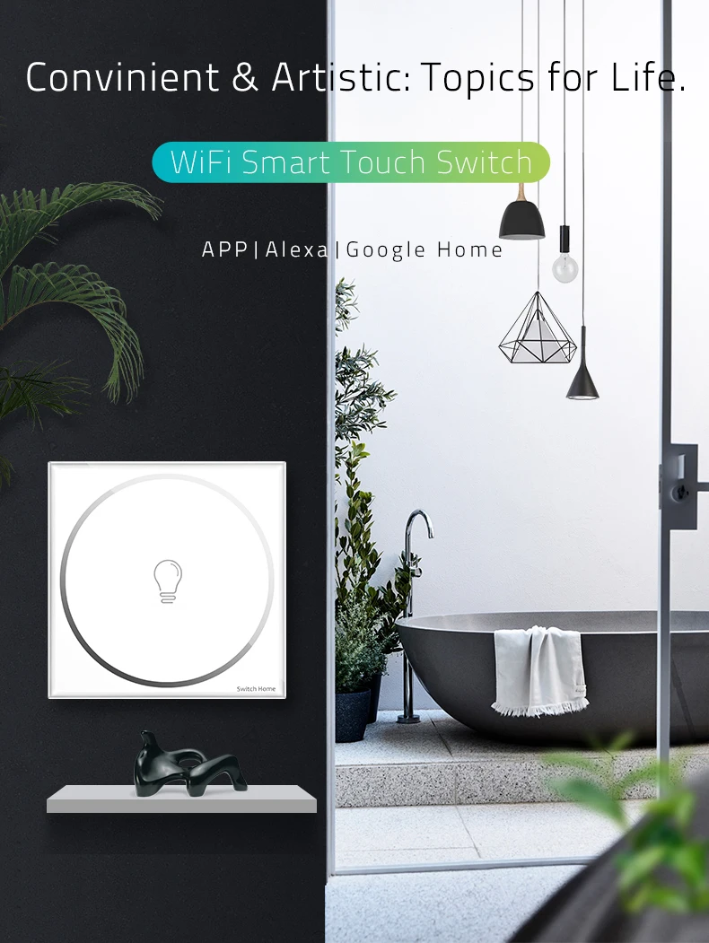 WIFI smart touch switch, Wireless Remote Control wifi Switch, Glass panel touch light Switch, Smart Sensor Wall light switch (4)