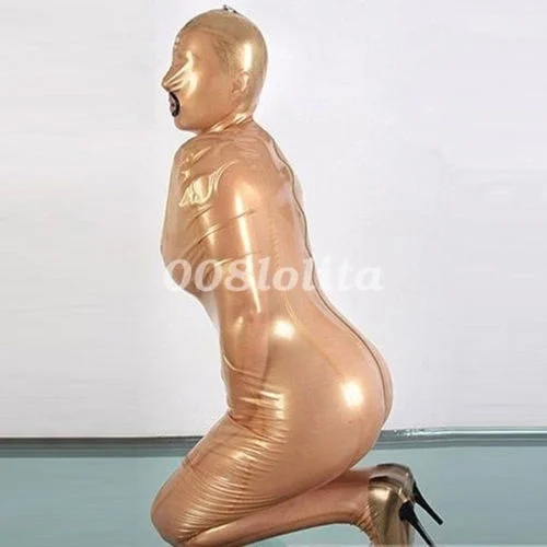 

100% Latex Rubber Fetish Shackles Catsuit Bodysuit XXS-XXL