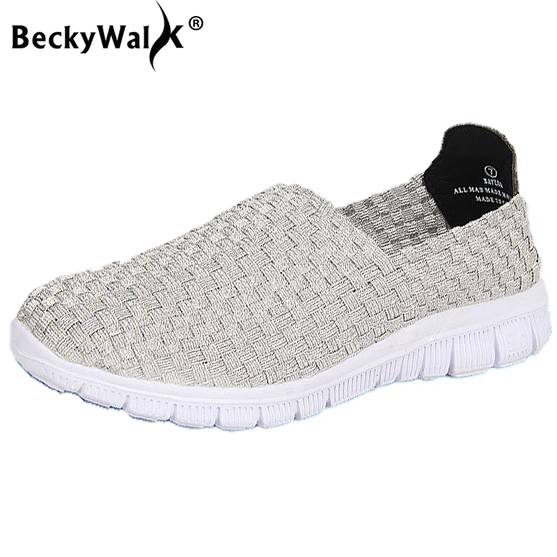 Женская плетеная обувь ручной работы BeckyWalk Повседневные Дышащие слипоны на