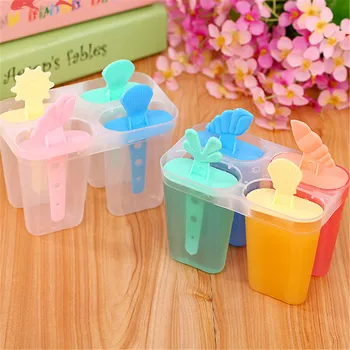 

Reusable DIY Frozen1* 4 Ice Cream Popsicle Molds Cooking Tools Rectangle Shaped Ice Cream Pop Baking Moulds 11.8*6.5*10cm