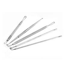 5 шт угрей прыщей дефектов экстрактор угрей и комедонов набор инструментов для удаления(серебро