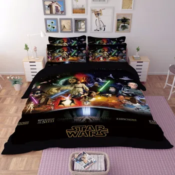 

Star Wars 3D Bedding Set Print black Duvet cover Twin full queen king size kids cartoon pattern Real effect lifelike pillowcase