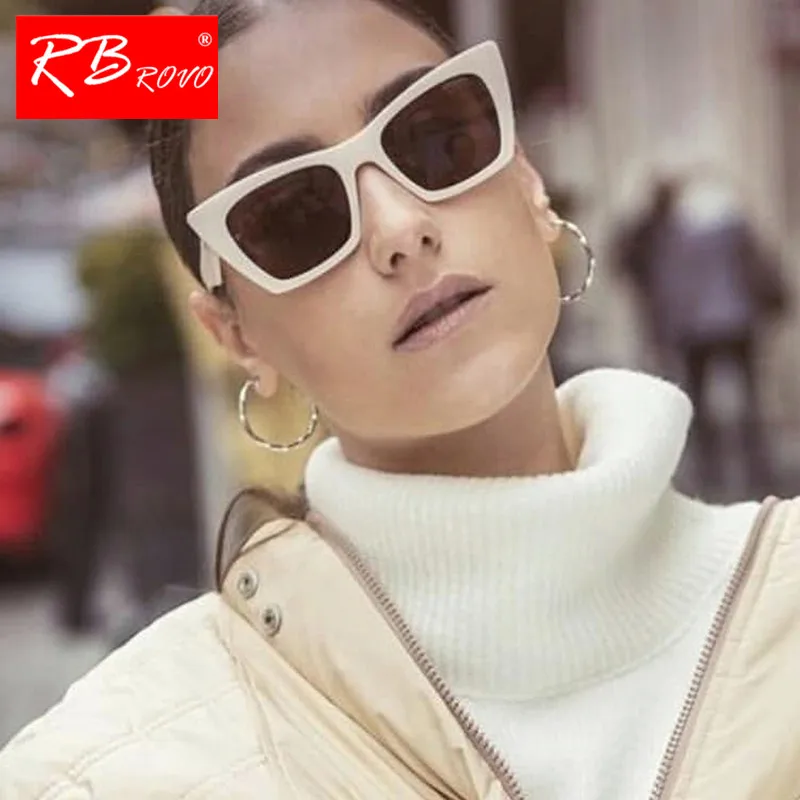 

RBROVO 2019 New Fashion Sunglasses Women Brand Designer Glasses Men Vintage Plastic Street Beat Oculos De Sol Gafas UV400