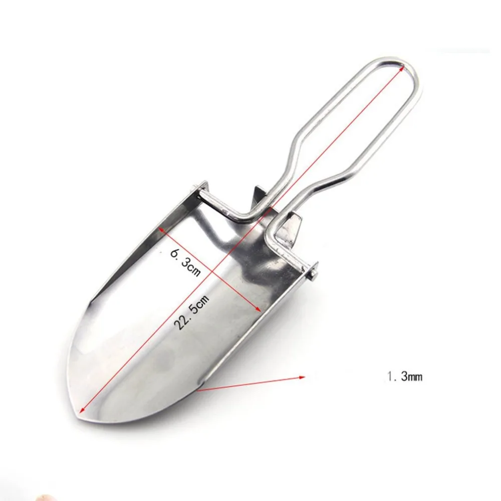 Stainless Steel Shovel Foldable Hand Shovel Garden Lawn Care Outdoor Camping Trowel Mini Portable Garden Tools 1 set 9 piece garden tools scissors shovel harrow home supply stainless steel