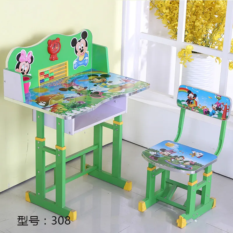 Дешевый детский стол обучения стол с книжная полка ученики письменный стол Подъемные столы и стулья рисунок «Hello Kitty» розовый