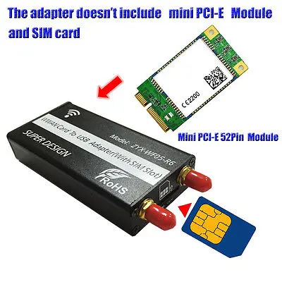 

Mini PCI-E to USB Adapter With SIM card Slot for WWAN/LTE Module