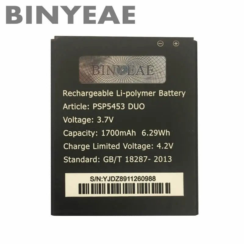 

BINYEAE new Cell Phone Battery for Prestigio MultiPhone PSP5453 DUO PSP 5453 3.7V 1700mah high quality battery