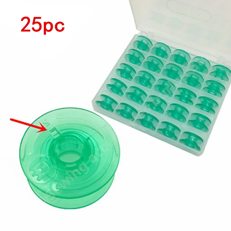

Box Of 25pcs Green Bobbins #4125615-45 #4123078-G For Viking Husqvarna Designer Platinum Lily Series 5BB5160