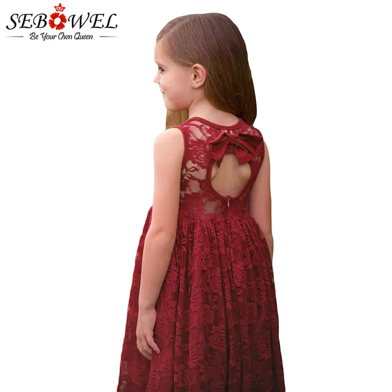 Burgundy-Sleeveless-Rose-Lace-Flower-Girl-Dress-TZ61006-3-2 