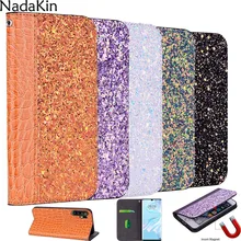 Блестящий чехол-книжка для huawei P30 Pro Lite Nova 4, Роскошный чехол для Honor 10 Lite 8C 8A View 20 P Smart Y6 Y7 Y9