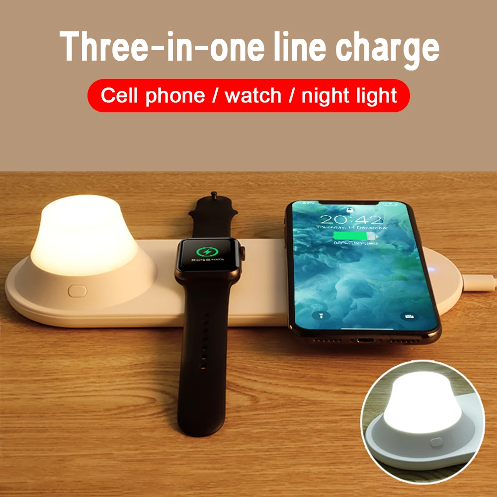 

3 in 1 QI Wireless Charger for Apple Watch 4 3 2 1 for iPhone 8 X XR Xs Max Samsung S10 9 8 for xiaomi 9 Mix 2s 3 phone Charger