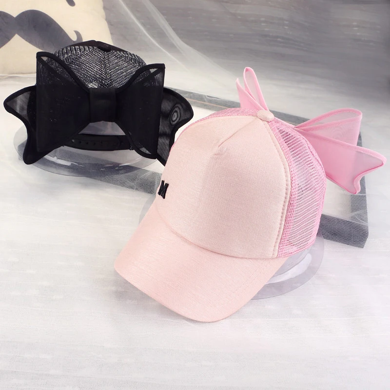Snapback, с большим бантом, сетчатая Женская бейсбольная кепка, M mark, розовая сетчатая шляпа с бантом, летняя женская кепка, s, брендовая, для взрослых, козырек, женские солнцезащитные шапки
