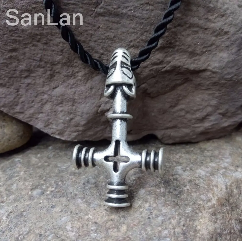SanLan Brand 20pcs thor's hammer olaf wolf cross mjolnir pendant viking