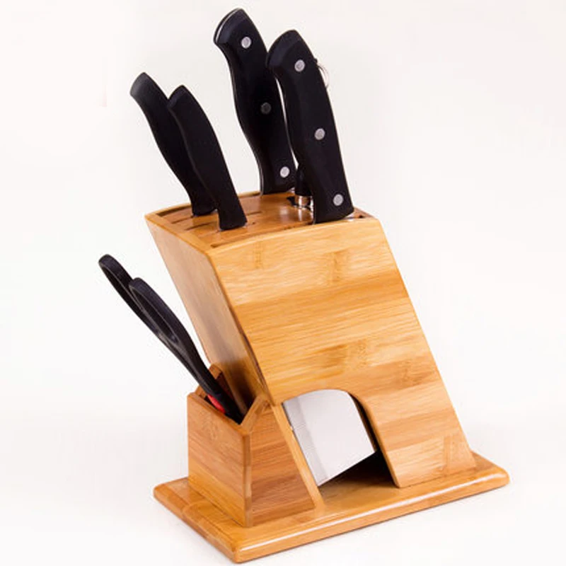 Креативный бамбуковый держатель для кухонных ножей, Многофункциональные кухонные аксессуары, стеллаж для хранения инструментов, держатель для деревянных ножей, подставка для ножей - Цвет: Knife Holder