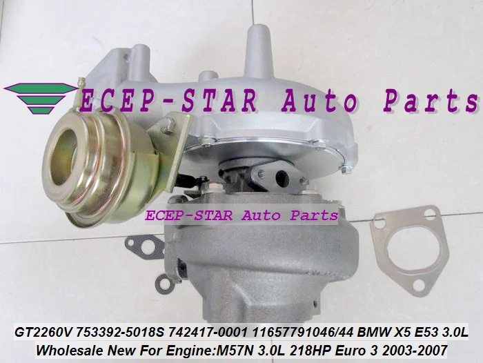 GT2260V 753392 742417 753392-5018S 742417-1 11657791046 11657791044 Turbo For BMW X5 3.0d E53 03-07 M57N 3.0L 218HP (1)