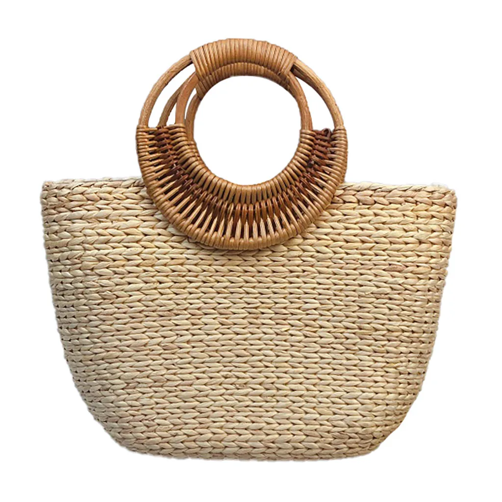 

Maison Fabre Straw Handbag Wooden Handle Large Capacity Paper Rope Woven Straw Bag 2019 Fashion Summer Vacation Travel Beach Bag