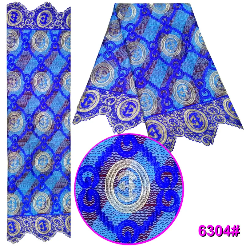 

Multicolor embroidery Water soluble lace fabrics and 6 yards 100% Polyester Africa wax fabric for clothing!DF-3481
