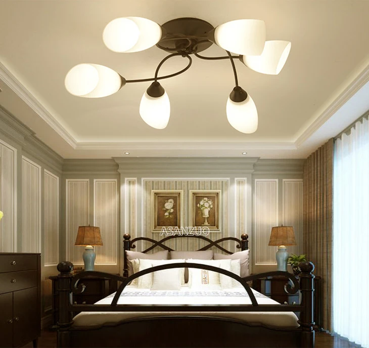 Американский минималистичный потолочный светильник 4 6 9 головные уборы, креативная личность, лампа для гостиной, спальни, ресторана, стеклянный светильник, светильник