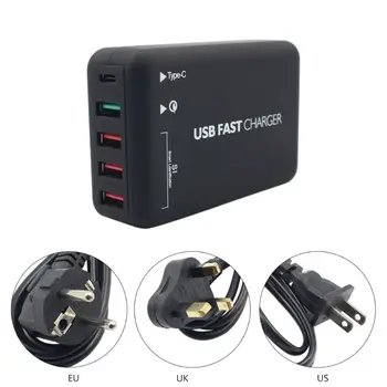 

5 Ports Type-C USB Charging Station Fast Wall Charger Hub Adapter for iPhone Samsung Huawei Xiaomi Tablet Smart Phones