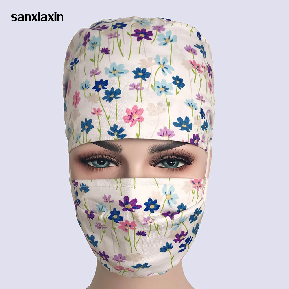 

women Medical Scrub Nurse Cap New Pet Doctor Hat Hospital Doctor Surgery Hat Dentist Veterinary Fashion Adjustable Surgical Cap