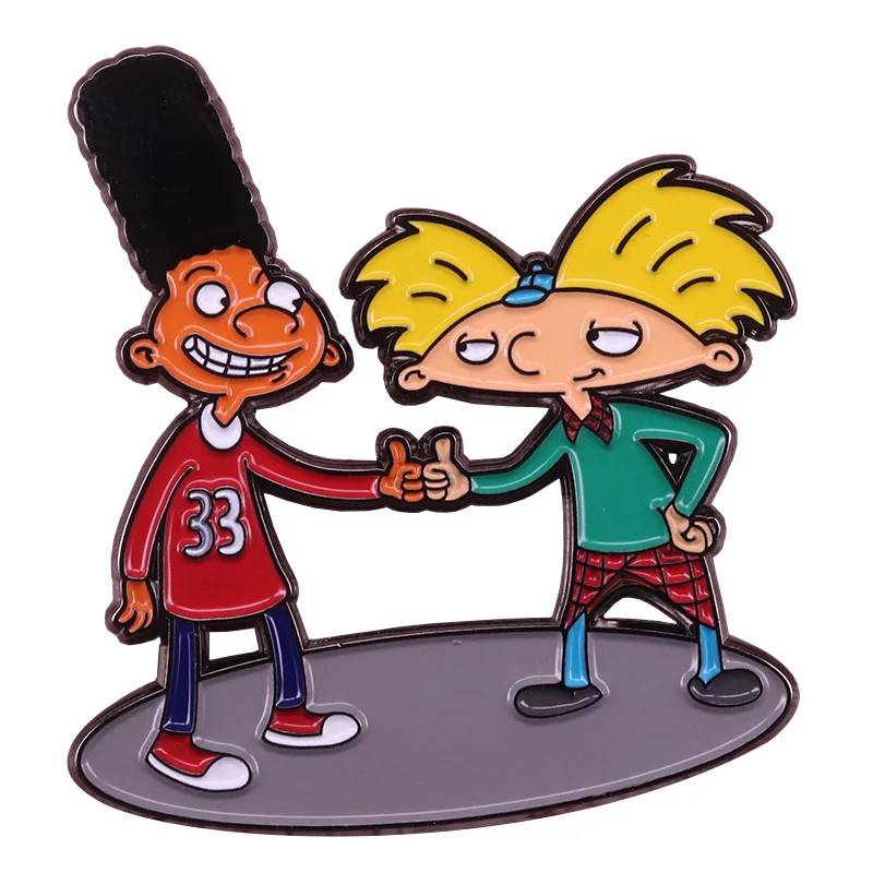 

Hey Arnold enamel pin Gerald football head hat badge Nickelodeon cartoon brooch 90s nostalgic jewelry best friends gift