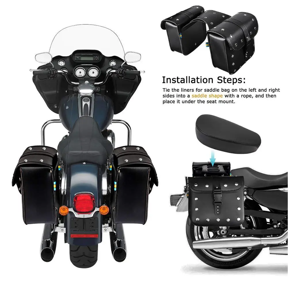 

Motorcycle Bag Saddle Universa Waterproof Wear-resistant Insulated PU Leather Side Bag for Motor Racing Saddlebags Motor Bag
