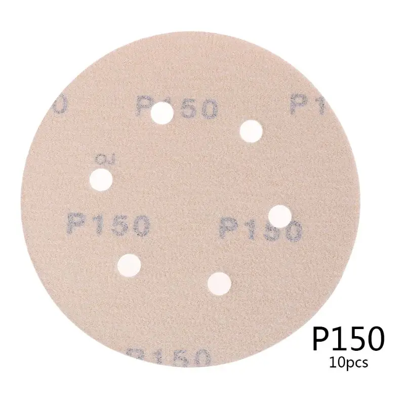 6 дюймов 6 отверстий шлифовальные диски 10 шт. 120 150 320 400 абразивная пилка ассортимент крюк и петля шлифовальный Бумага - Сетки: 150 #
