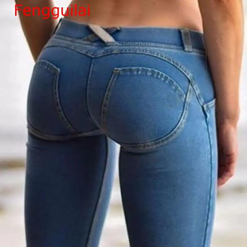 

Fengguilai Sexy Women Casual Jeans Skinny Lift Butt Leggings Bodycon Low Waist Denim Pants Push Up Hip Pencil Lift Jeans Women H