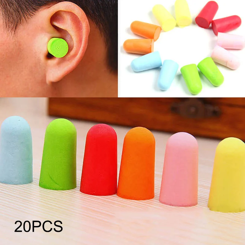 20 Pairs Soft Foam Earplug Sleep Study Travel Noise Reducer Ear Plug