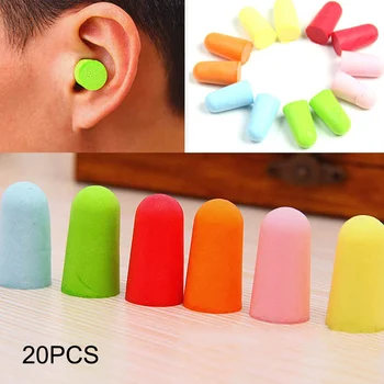 

20 Pairs Soft Foam Earplug Sleep Study Travel Noise Reducer Ear Plug Protector Outdoor Camping Tint Anti-noise earplugs