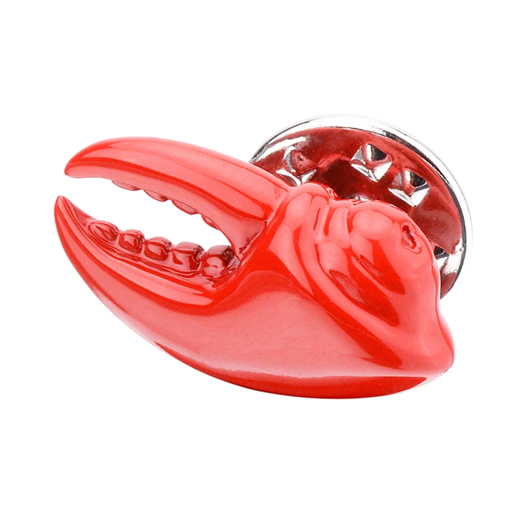 Lobster Claw Shape Shirt Collar Pin Brooch Men Women Lapel Pins Nautical Themed Stylish Badge