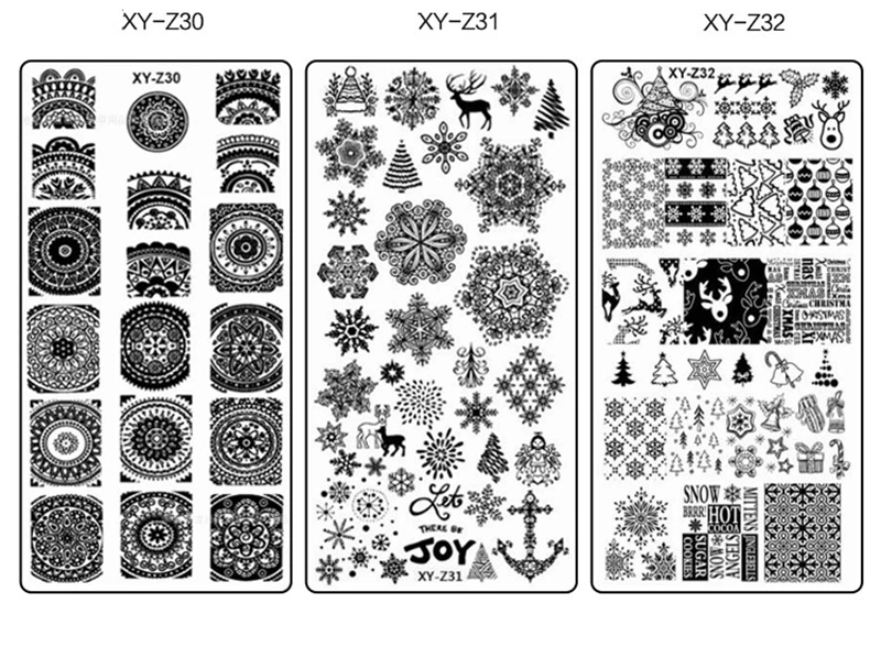1 x Новые XYZ пластины для штамповки ногтей геометрический Маникюр штамповка шаблон изображения пластины DIY ногтей штамп пластина шаблон для печати XYZ01