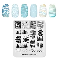 1pc Nail Art Stamping Template Ink Landscape Scenery Plate for Stamping Manicure Stencils for Overprint Designs Nail DIY Plate 2