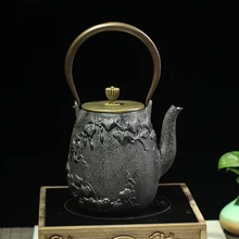 1.25л завод лозы чугун без покрытия ремесла чайный горшок чайный набор кунг-фу украшение из чайных листьев