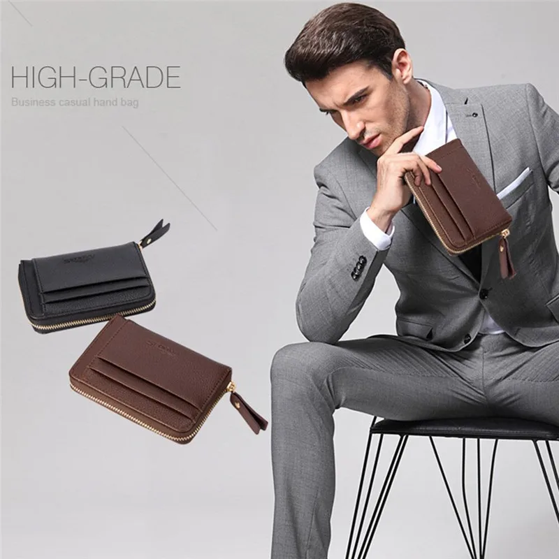 

Leather Men Business Wallet Vintage Purse High Quality ID Credit Card Pockets clutch portfel cuzdan billetera carteira 40MA12