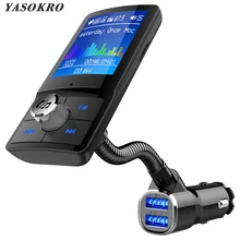 Color Screen FM Transmitter Car MP3 Wireless Bluetooth Hands free Car Kit with QC 3.0 Dual USB Car Charger Support TF & U Disk